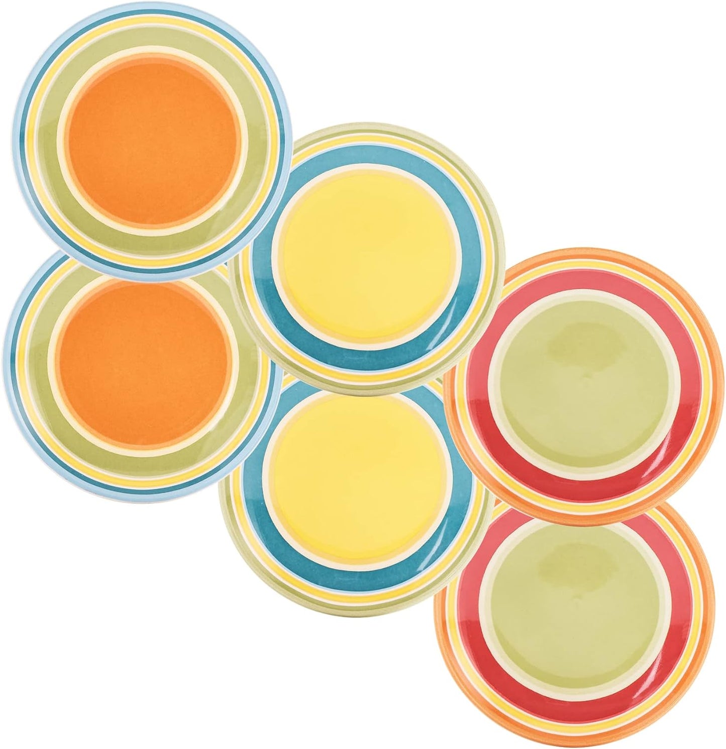 Bico Tunisian Plain Appetizer Plates Set of 6, 6 Inch Small Ceramic Dessert Plates for Snacks, Salad, Tablescape, Microwave and Dishwasher Safe, Gift for Housewarming and Thanksgiving