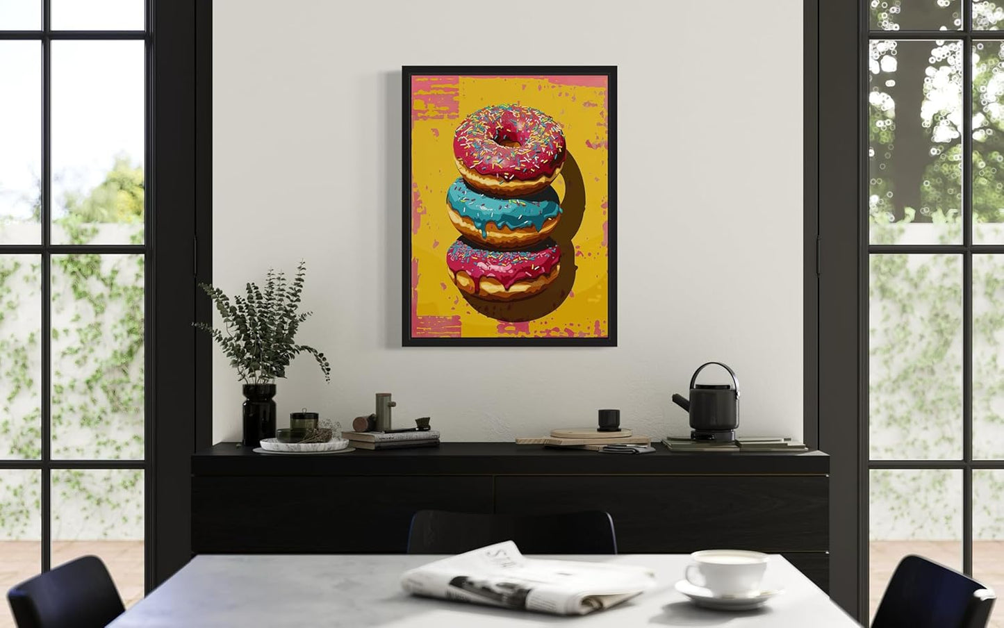 Donut Pop Art Poster Print, Vintage Retro Wall Art Decor Paintings Classic Artwork for Bedroom Living Room Decorations. (Donut, 16x20 inches (Unframed))