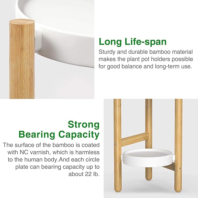 Wisuce Corner Plant Stand Indoor, 3 Tier Tall Bamboo Plant Stand Holder & Plant Shelf Display Rack for Indoor Home Decor (3 Tier Stand)