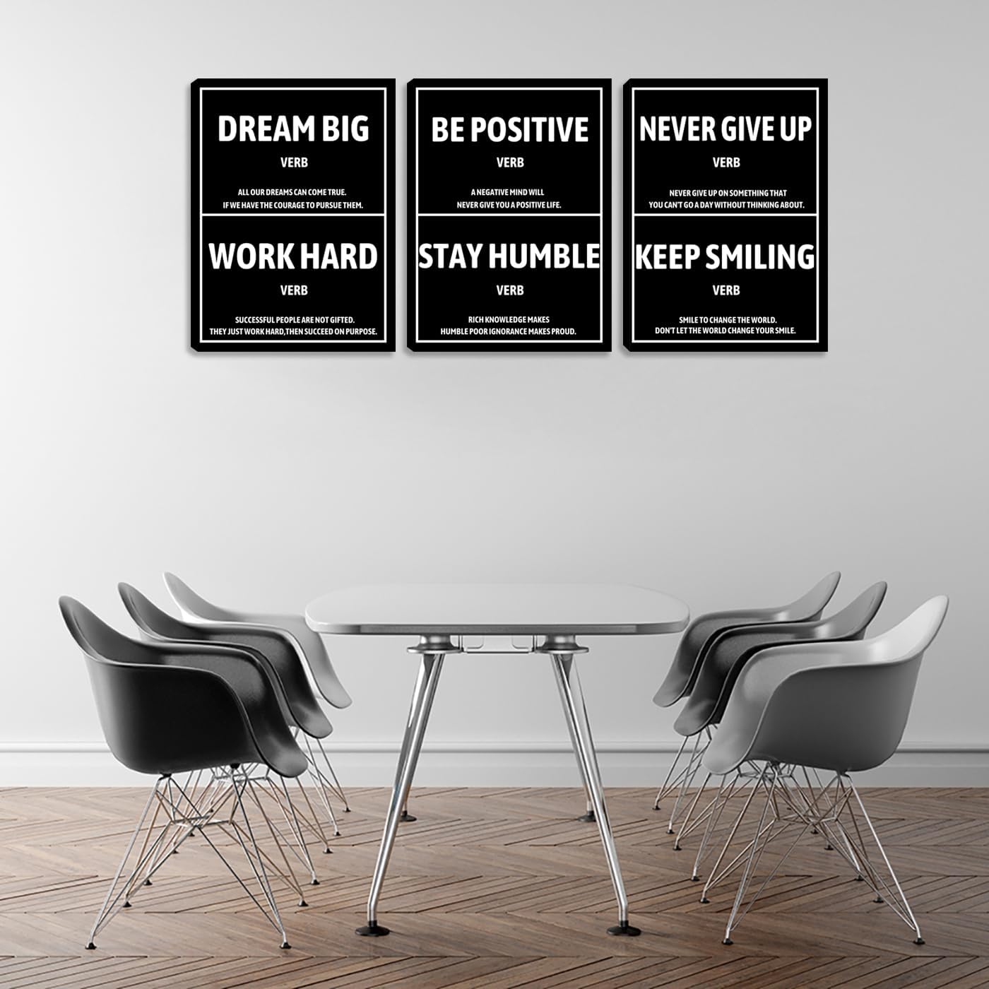 Large Canvas Wall Art Inspirational Positive Wall Art Motivational Black Quotes Poster Prints Pictures Painting for Living Room Bedroom Home Decor Office Framed Artwork Ready to Hang(72" Wx36 H)