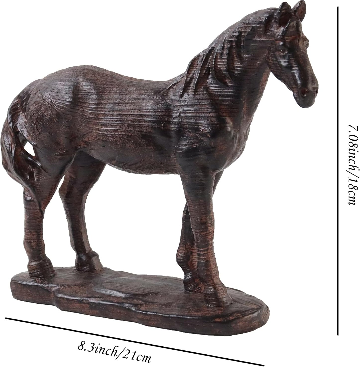 Hymmah Hourse Statue Home Decor Rustic Home Decorations for Living Room, Boho Sculpture Resin Animal Collectible Figurines for Indoor Decor