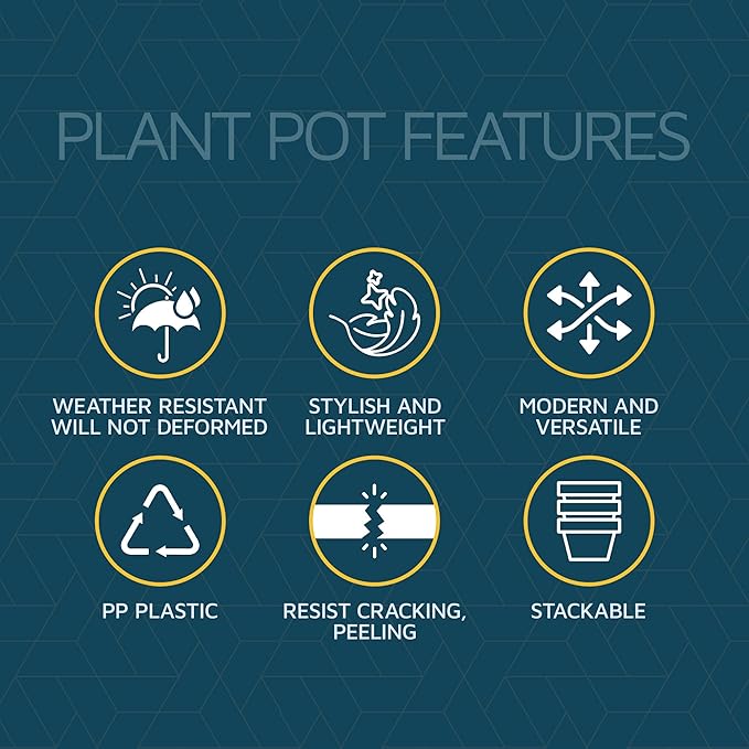 Pink 6-Inch Plant Pots with Drainage & Saucers 18 Pack, Indoor & Outdoor Planters for Houseplants, Herbs, and Flowers, Durable & Weatherproof Material, Stackable, Lightweight, Minimalist Design