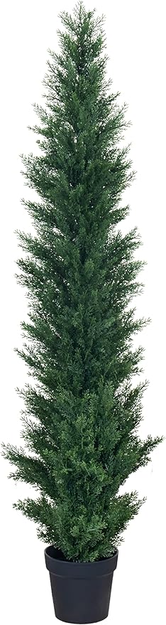 5ft Artificial Cedar Topiary Trees - Fake Boxwood Topiary Cypress Trees Potted Plants, Artificial Plants Shrubs for Home Indoor Outdoor Garden Porch Decor