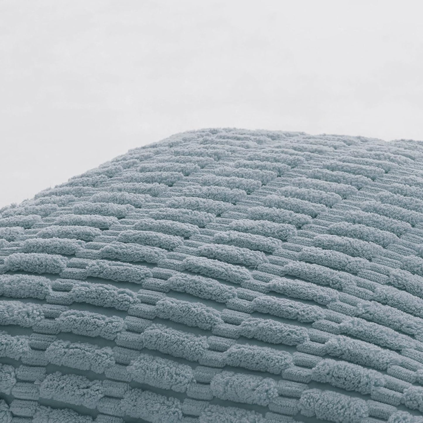 Fancy Homi 1 Pack Boho Light Blue Decorative Throw Pillow Covers 14x24 Inch for Couch Bed Sofa, Rustic Modern Farmhouse Home Decor, Soft Plush Corduroy Cute Rectangle Cushion Case 35x60 cm