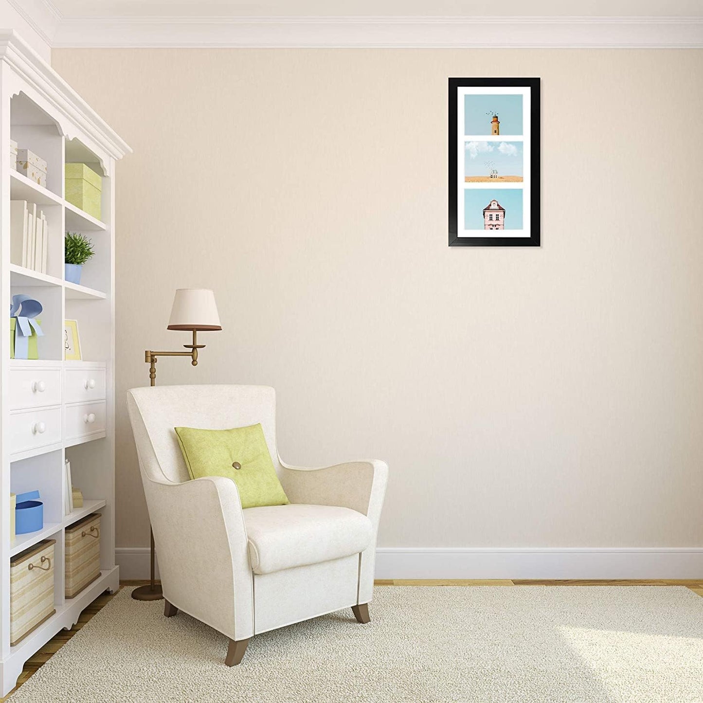 Golden State Art, Set of 10, 7x14 Black Photo Wood Collage Frame with Mat Displays (3) 4"x6" Pictures