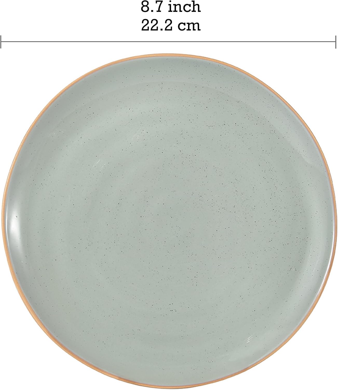 Bico Light Sage Green 8.7 inch Stoneware Salad Plates Set, Set of 4, Microwave and Dishwasher Safe, for Salad, Appetizer, Side Dishes, Tapas