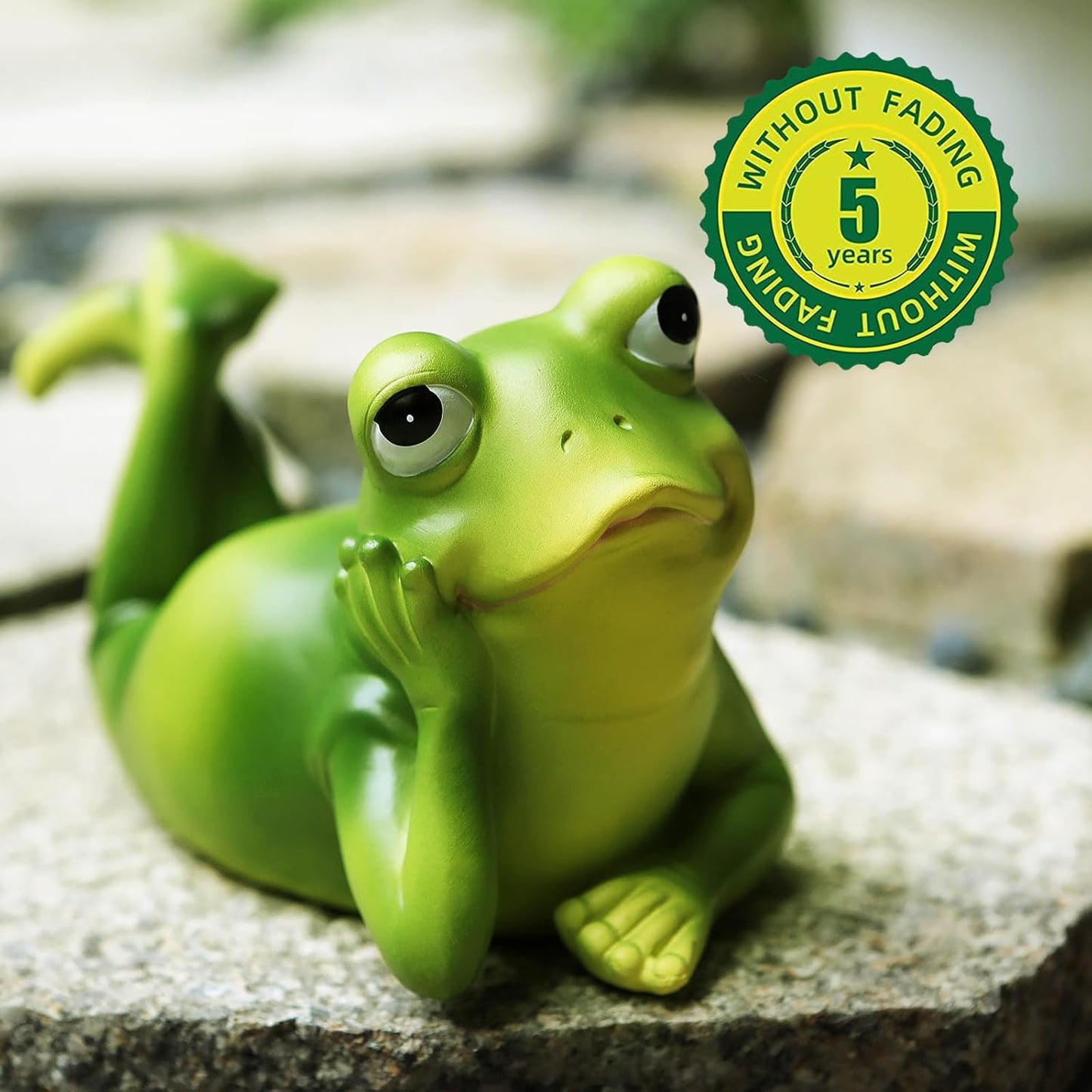 Frog Figurine Garden Decor Set of 3, Funny Lazy Frog Garden Statues Yard Decoration Outdoor Holiday Decorations, Unique Yart Art Outdoor Lawn Ornament for Outside Pond Pool Patio Front Porch Backyard
