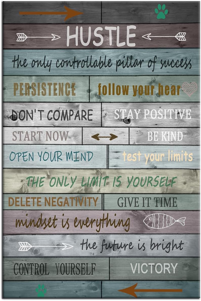 Inspirational Canvas Wall Art Home Decor Poster Print Motivational Entrepreneur Quotes Picture Painting Artwork for Modern Home Bathroom Bedroom Office Wall Decoration Ready to Hang [12''Wx18''H]