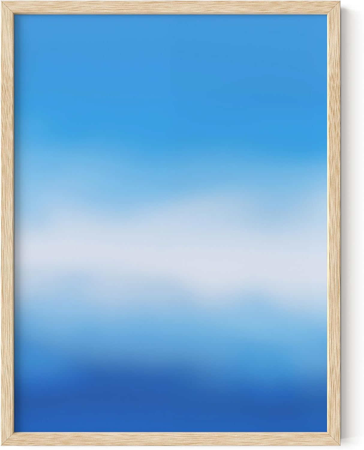 HAUS AND HUES Modern Abstract Wall Art - Blue and Green Living Room Art, Modern Artwork for Walls, Minimalist Picture for Living Room(Blue Tie-Dye, Beige Frame, 12x16)