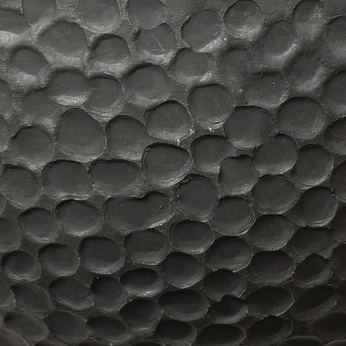 LA JOLIE MUSE Hanging Planters for Indoor Plants, Medium Hanging Planters with Drain Holes, Outdoor Hanging Flower Pots, Matte Black, Honeycomb (10 Inch, Set of 2)