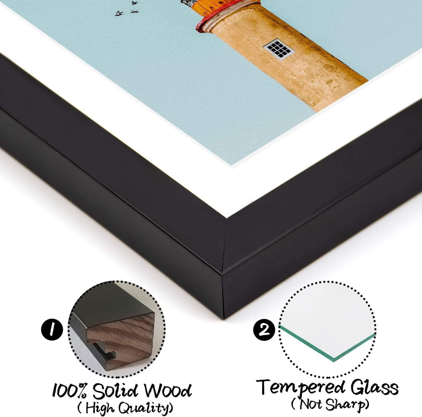 Golden State Art, Set of 10, 7x14 Black Photo Wood Collage Frame with Mat Displays (3) 4"x6" Pictures