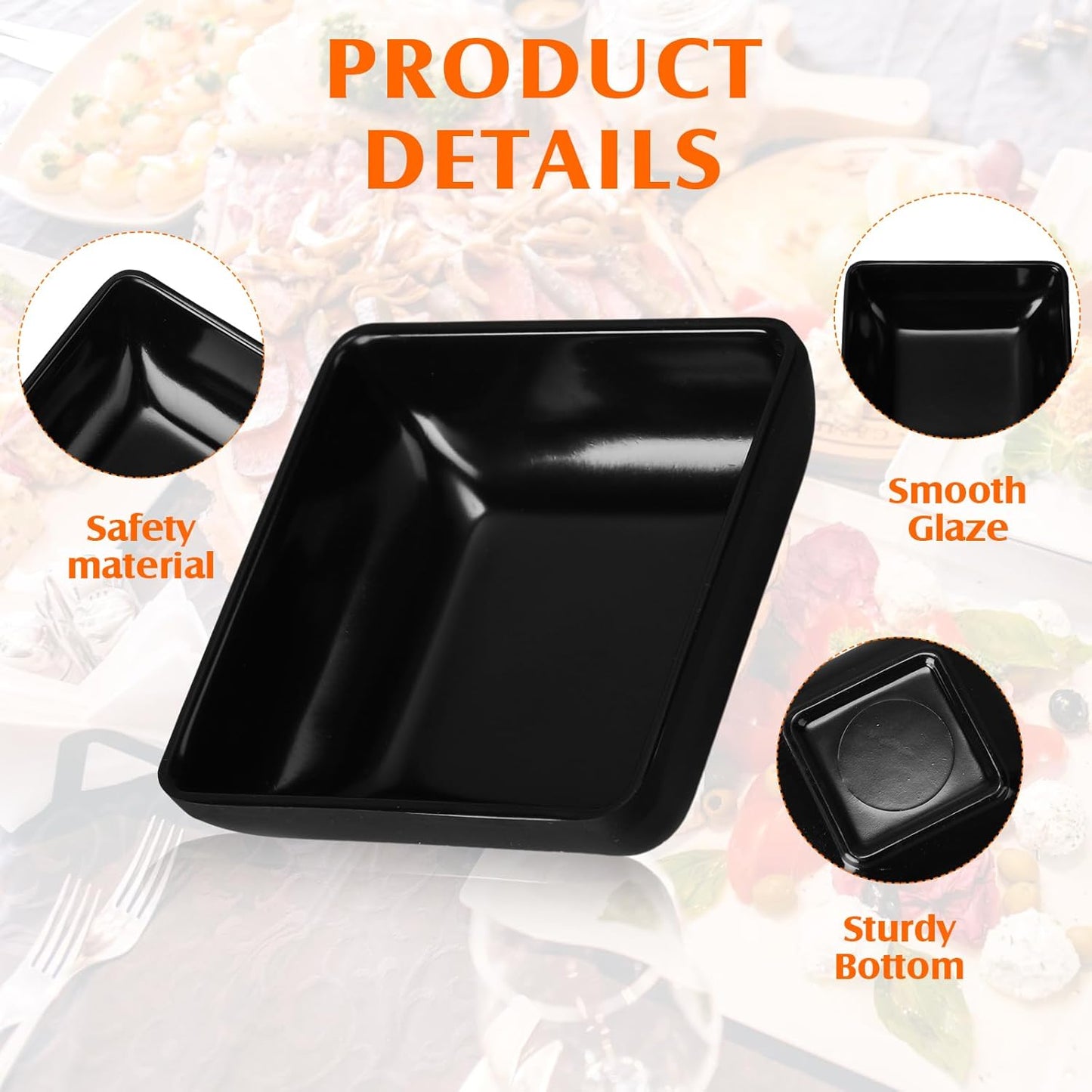 Domensi 24 Pcs Dipping Sauce Bowls, 3 oz Soy Sauce Dishes Dip Bowls Set for Tomato BBQ Ketchup Sushi and Other Party Supply Dinner(Black)