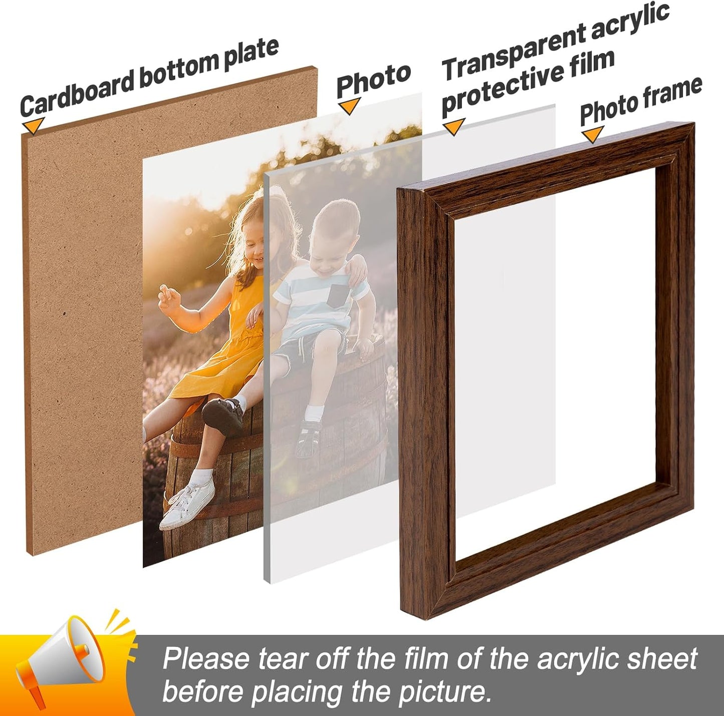 Biggun 5x7in 5 Folding Accordion Picture Frame - Foldable Hinged Collage Photo Frames for Tabletop Display Multiple Family Pictures Birthday Father's Day Gifts (Brown)