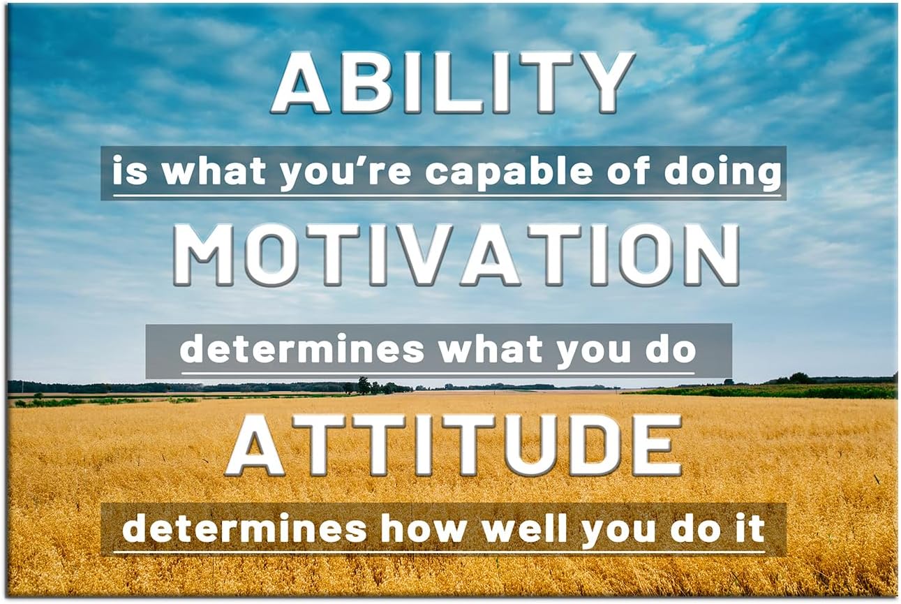 DINGFUN Inspirational Canvas Poster Wall Art Office Wall Decor Motivational Entrepreneur Quotes Picture Print Painting Artwork for Modern Home Living Room Office Classroom Ready to Hang [36''Wx24''H]