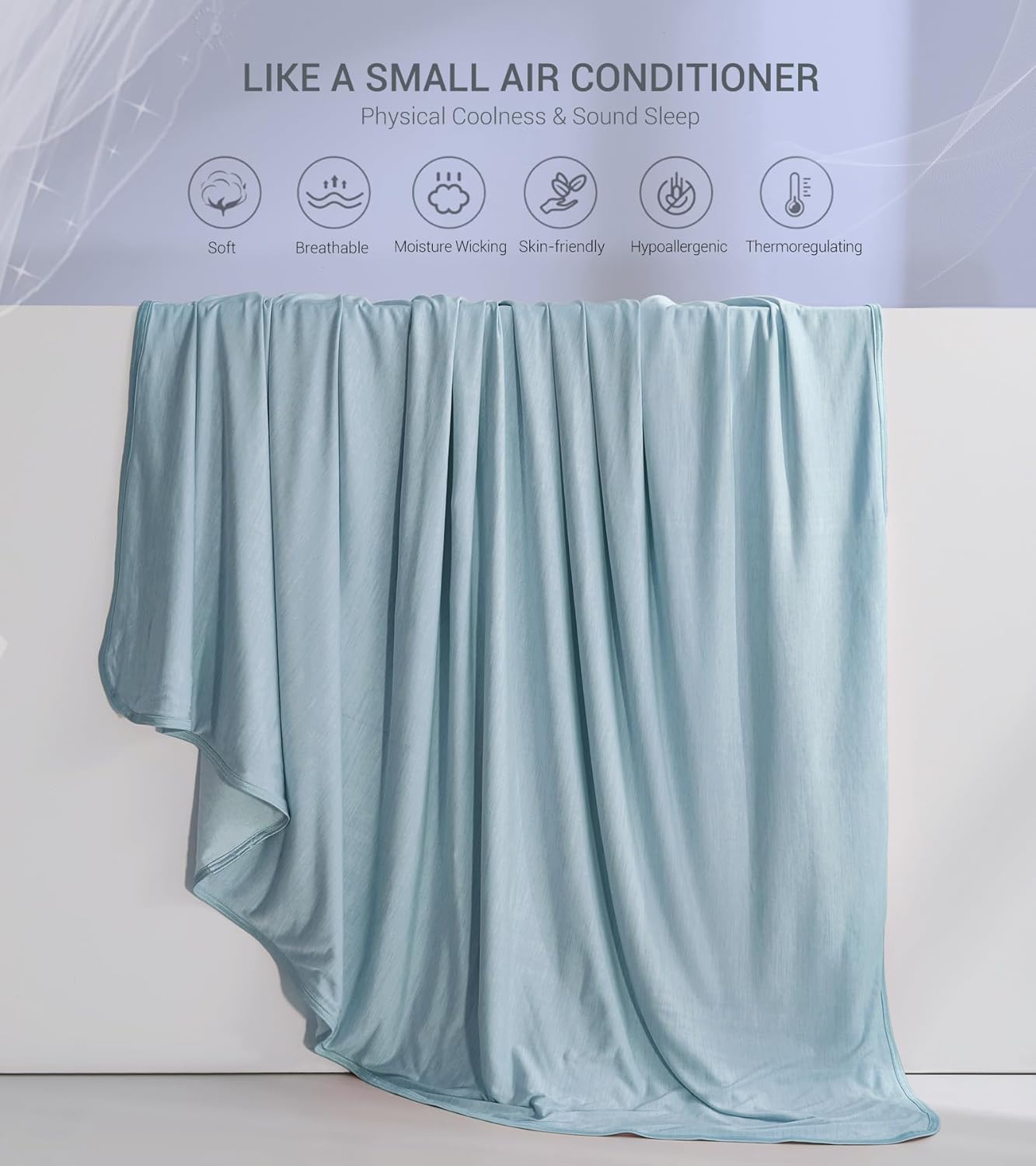 Marchpower Cooling Blanket for Hot Sleepers Kids, Arc-Chill Cool Throw Blanket with Double-Sided Design, Japanese Cooling Fiber Absorbs Body Heat, Lightweight Soft Blanket for Baby Sleeping Travel