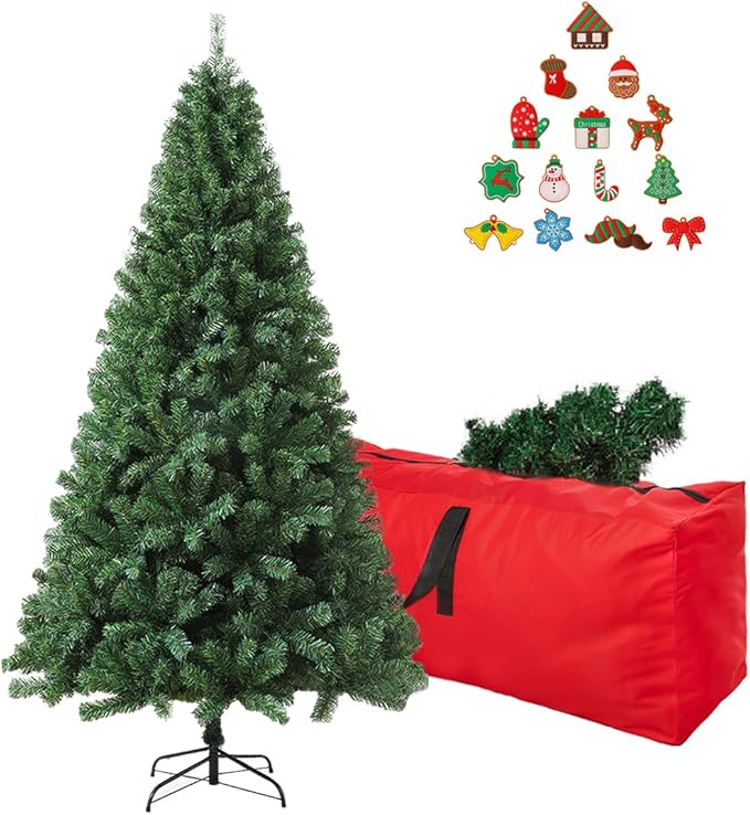 ULICO 4ft Artificial Green Christmas Tree,Premium Spruce Xmas Tree with 450 Branch Tips, Fake Christmas Tree with Foldable Metal Base Stand,Home, Office,Party Decoration