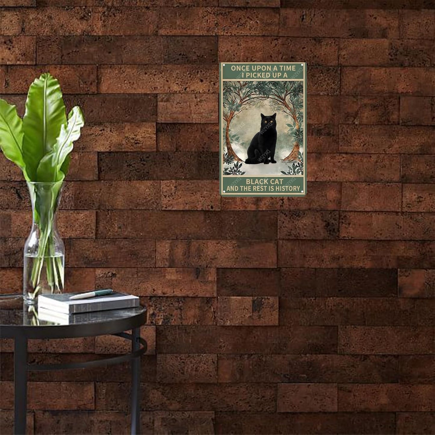 Metal Signs Once Upon A Time I Picked Up A Black Cat And The Rest Is History Vintage Tin Sign for Home Office Kitchen Bar Cafe Garden Wall Decor 12x8 Inch
