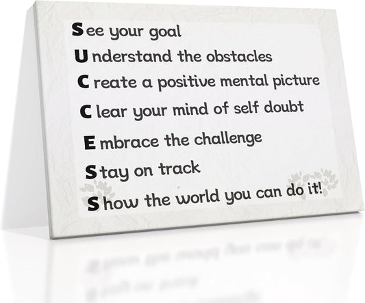 Inspirational Canvas Poster Wall Art Decor Success Motivational Painting Positive Quotes Picture Print Artwork for Home Living Room Office Workplace Teens Room Stretched and Framed [36''Wx24''H]