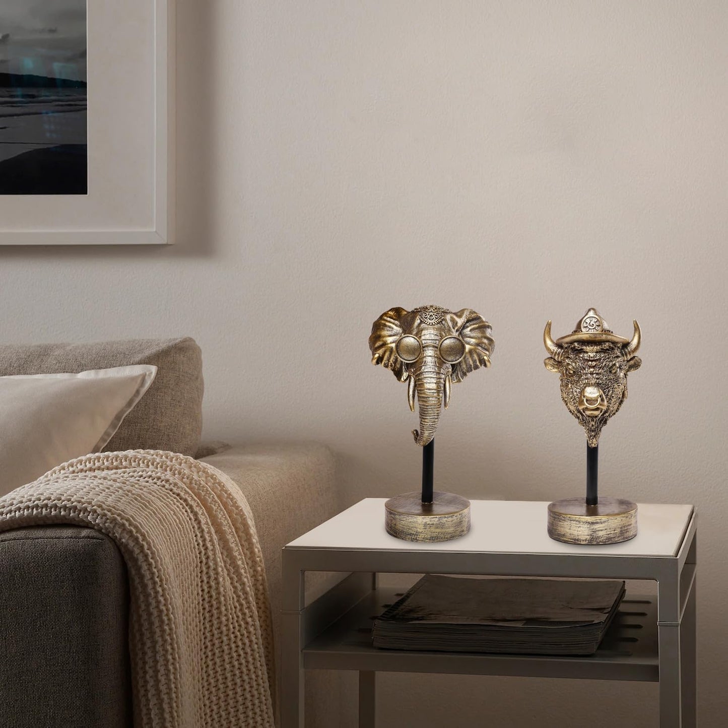 Handcrafted Resin Sculpture (3 PCS)- Statue Decoration Modern Home Decor Accent, Trending Living Room & Office Decor, Elegant Tabletop & Shelf Decor for Desk, Bookshelf, Nightstand