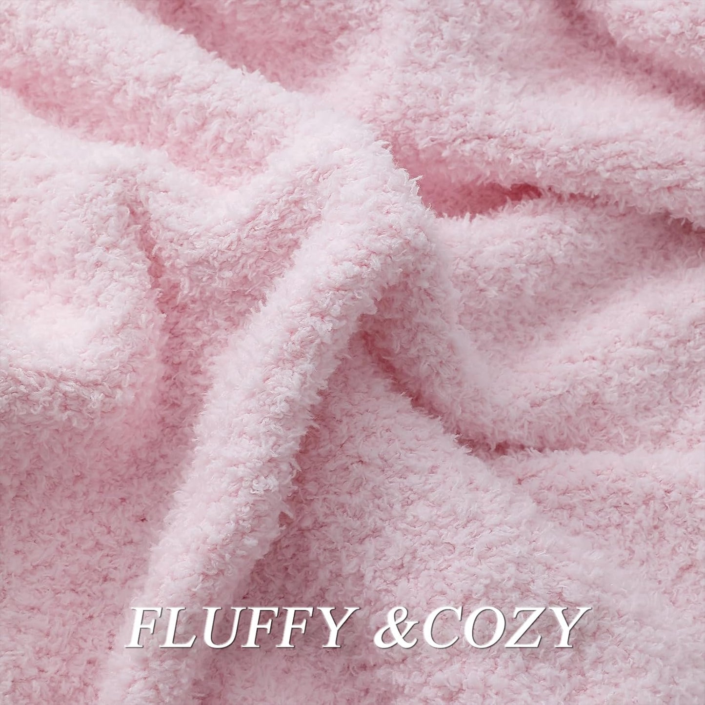 bearberry Super Soft Fluffy Throw Blanket Lightweight Cozy Warm Throw Blankets for Couch Bed Sofa All Season (Pink, 53”x71”)