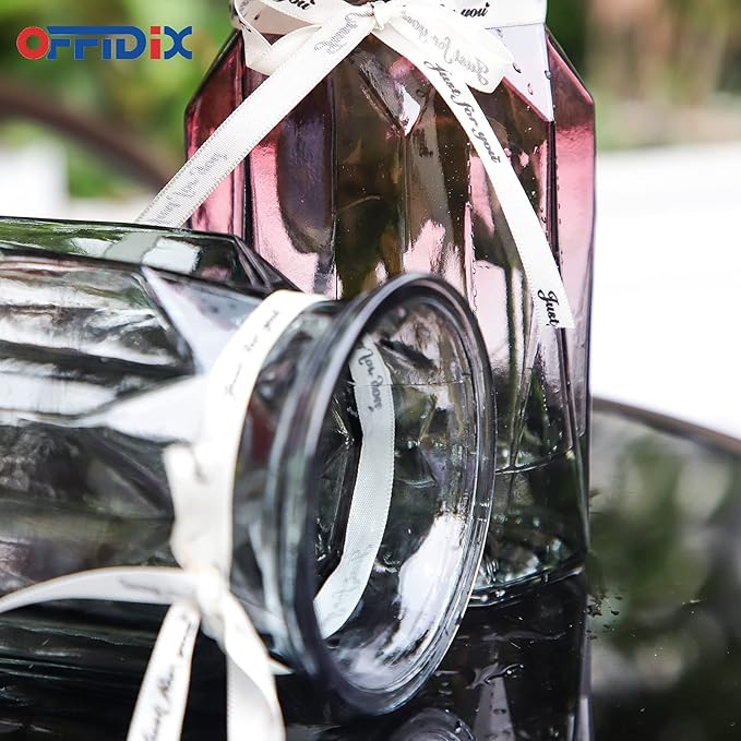 OFFIDIX Glass Vase, Geometric Faceted Design Flower Vase for Weddings, Events, Decorating, Arrangements, Office, or Home Decor