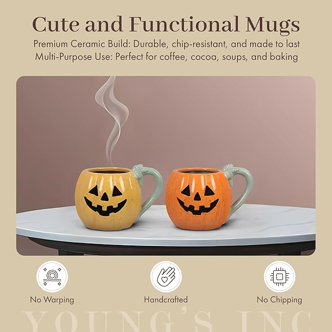 Young's Inc Ceramic Christmas Leopard Snowman Mugs, 16oz Christmas Coffee Mugs Set, 5.63"x3.58" Holiday Mugs, Hot Cocoa Mugs For Adults, Kitchen Decor