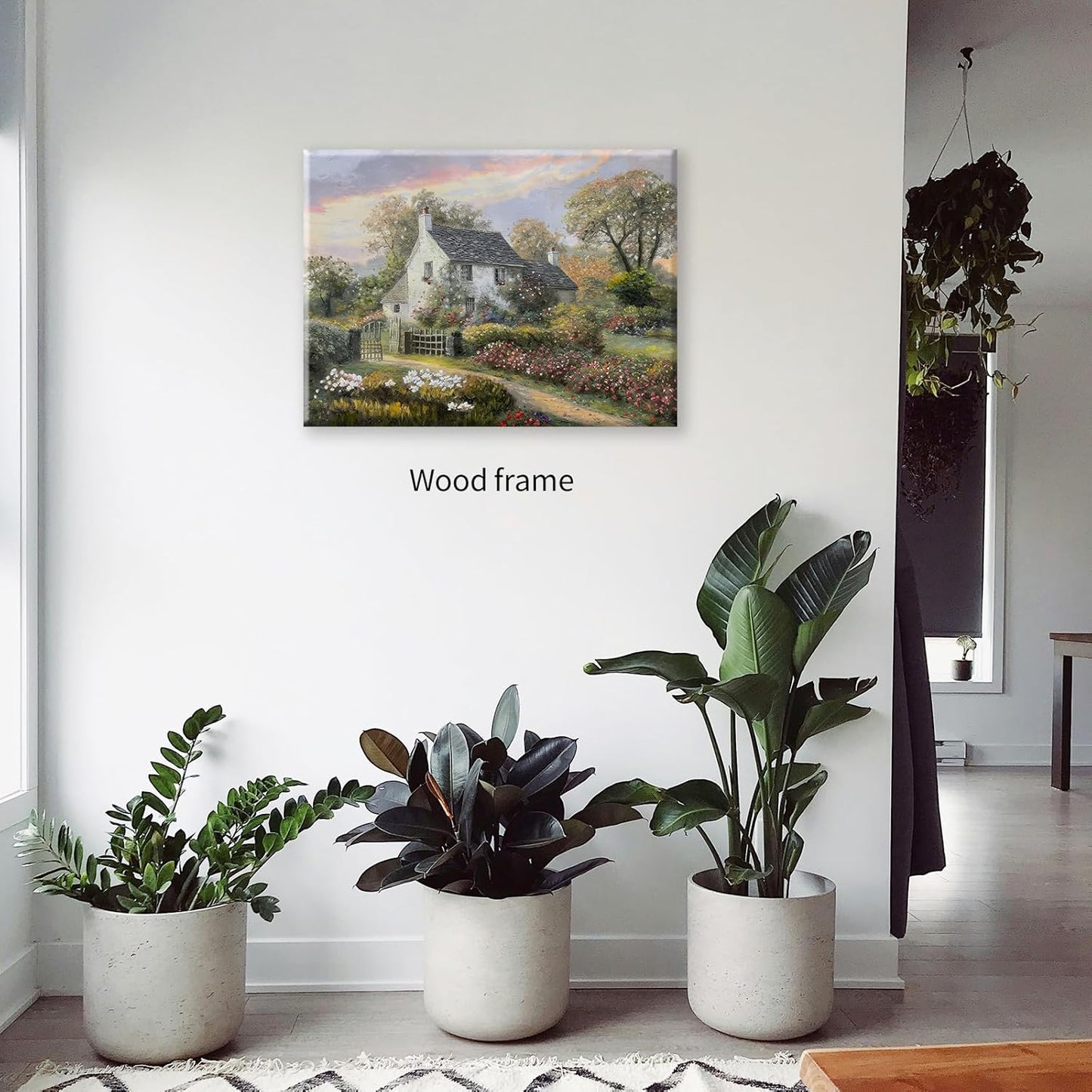 French Country Oil Painting Wall Art Farmhouse Cottage Garden Posters 08x10 inch Framed Classical Vintage Nature Landscape Prints for Living Room Bedroom Wall Decor