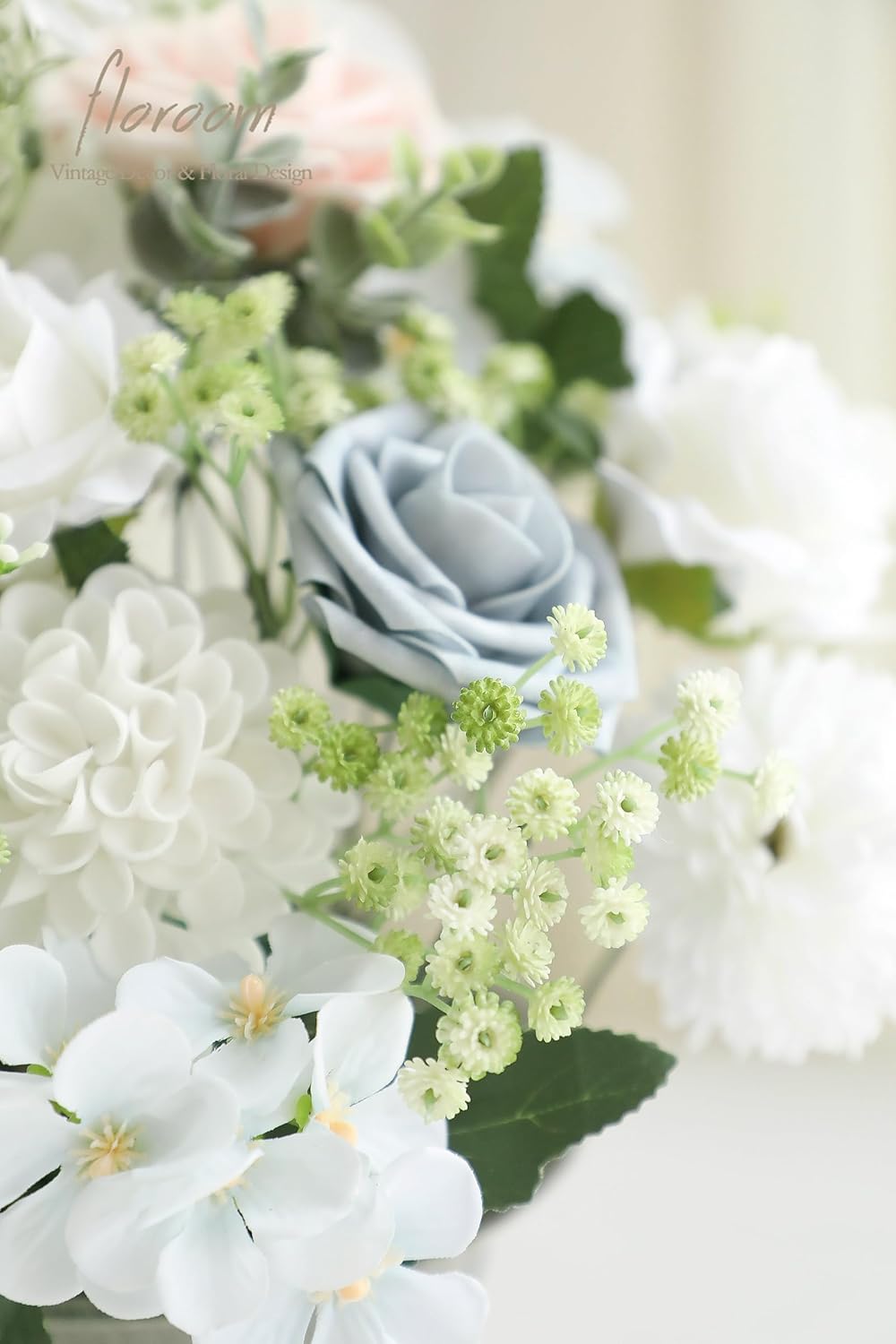 Floroom 18pcs Artificial Babys Breath Gypsophila Greenery Sprays, Real Touch Sage Green Fake Flowers for Wedding Bouquets Centerpieces Floral Arrangements and Decorations