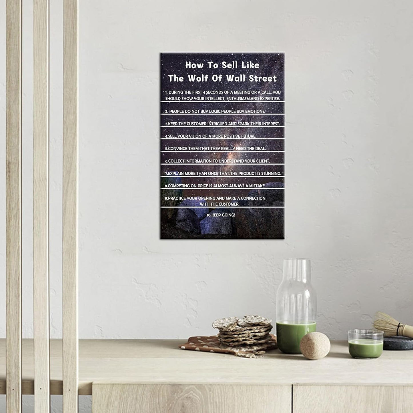 Inspirational Canvas Wall Art Entrepreneur Quotes The Wolf Of Wall Street Motivational Poster Print Artwork for Home Bedroom Bathroom Office Picture Decoration Ready to Hang [12''Wx18''H]