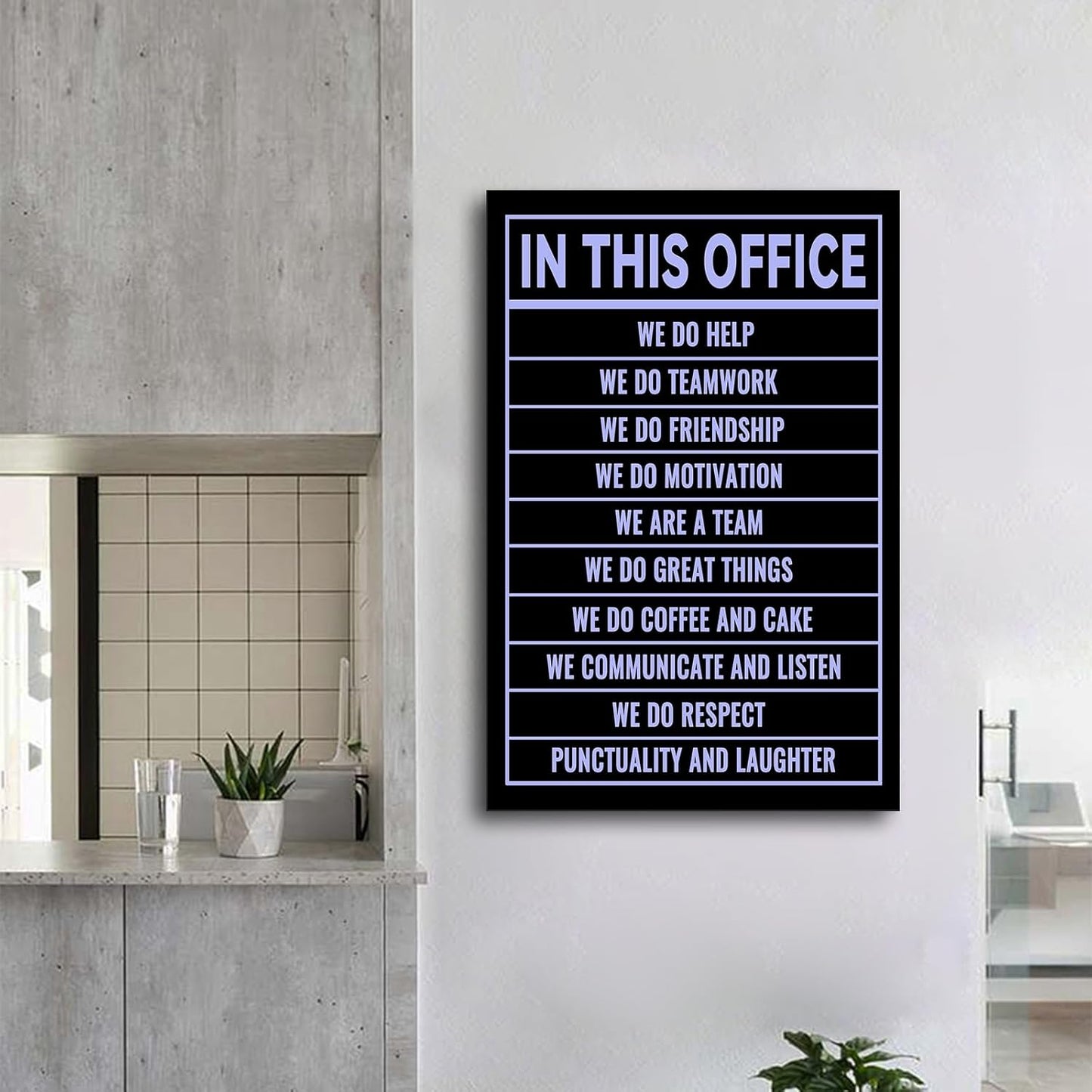 In This Office Inspirational Poster Wall Art Motivational Entrepreneur Quotes Printed on Canvas Home Decor Picture Painting Artwork for Living Room Workplace Stretched and Framed [24''Wx36''H]