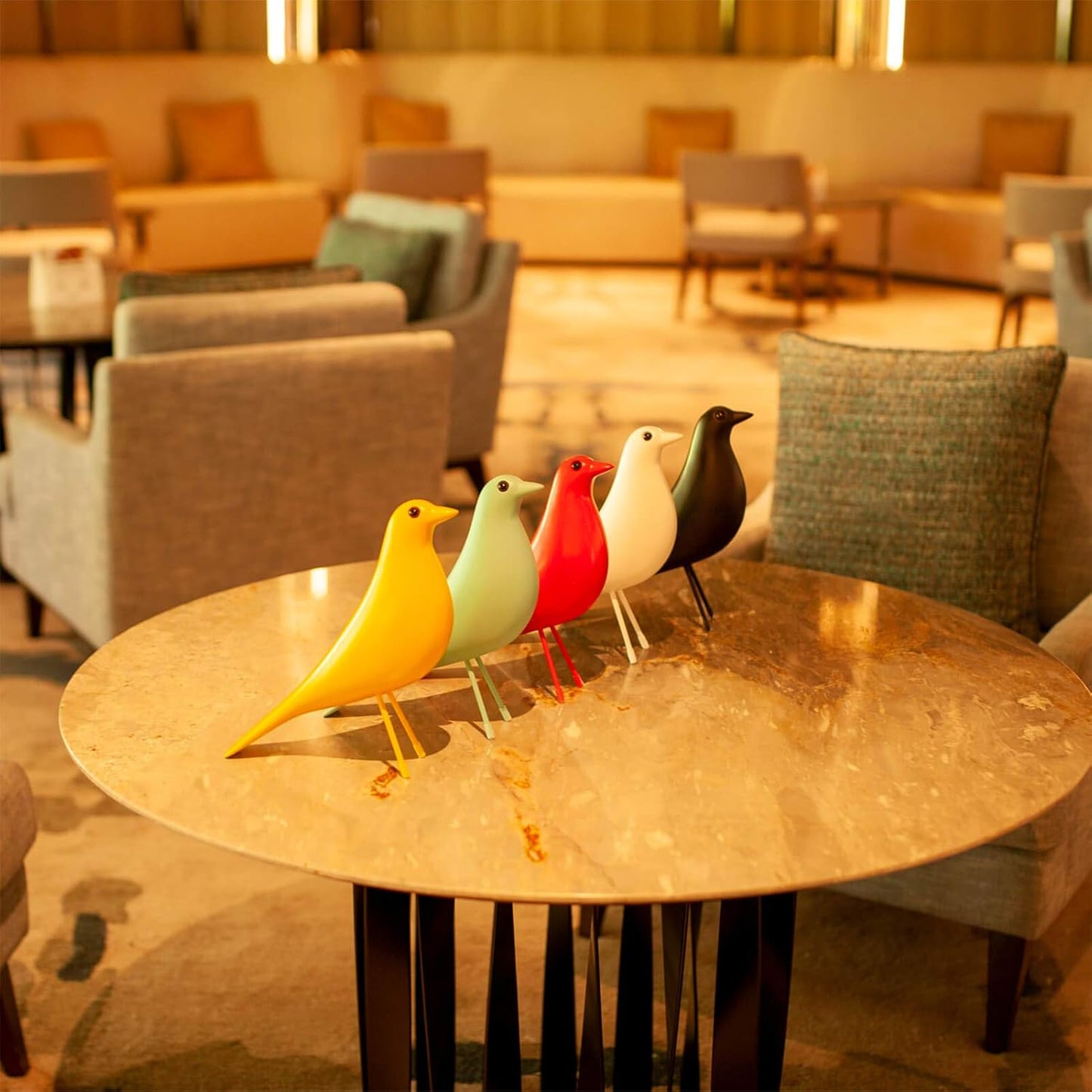 Mid-Century House Bird Room Decor - Resin Pigeon Adornment for Office Home Desk, Decoration Ornament Gifts Replica Sculpture (Black)…