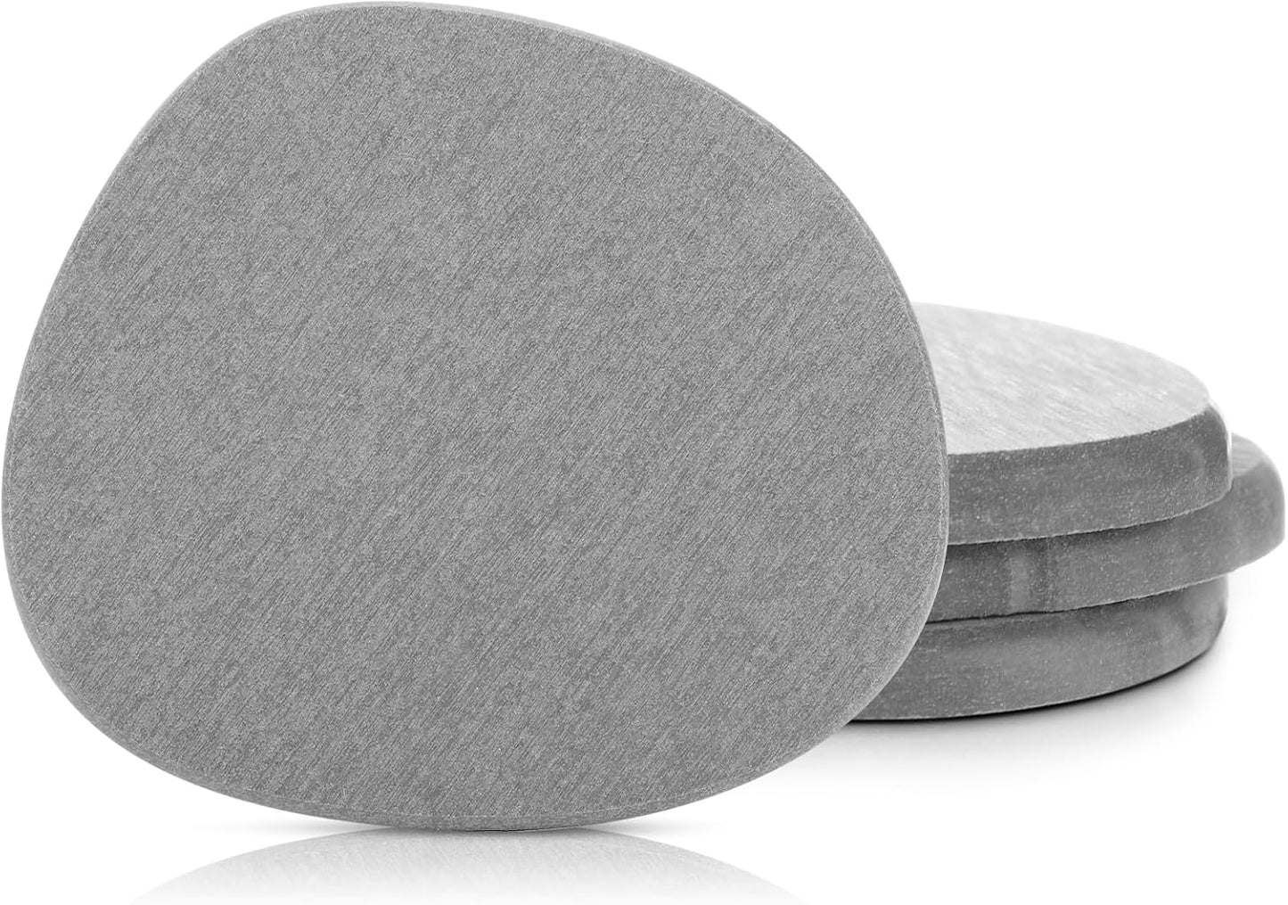 Diatomaceous Earth Coaster ，Set of 4，Unique White Absorbent Coasters for Drinks，Modern Aesthetic Instant Dry Stone Drink Coasters（4,Light Grey）
