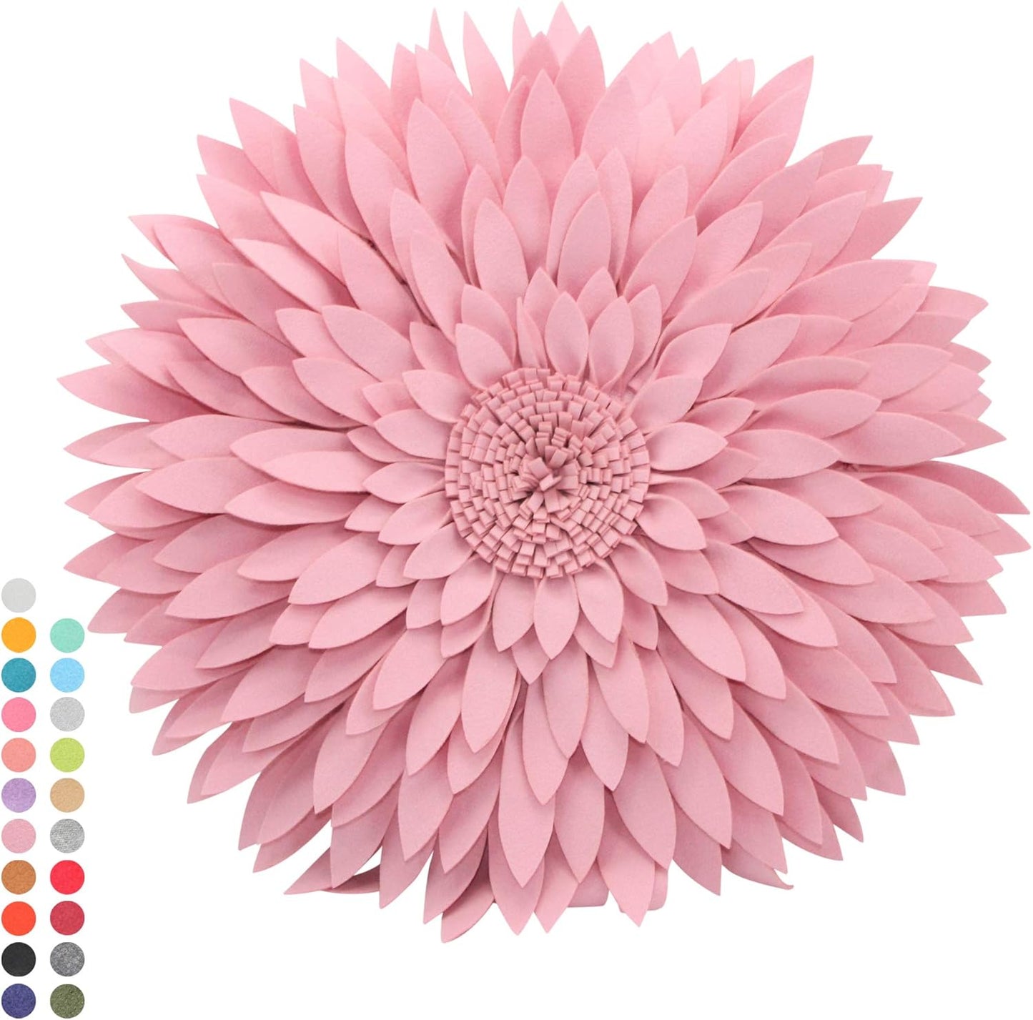 Contempo Lifestyles 3D Daisy Flower Pillow - Patented Design, Couch & Bed Decorative Pillow (18" Flower, 16" Pillow with Insert, Light Pink)