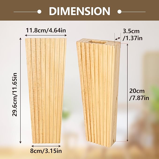 2PCS Wood Wall Planter for Indoor Plants, Wooden Hanging Planter for Dried Flowers and Artificial Greenery Plants, Modern Farmhouse Wood Wall Decor for Living Room,Bedroom,Bathroom(Natural)