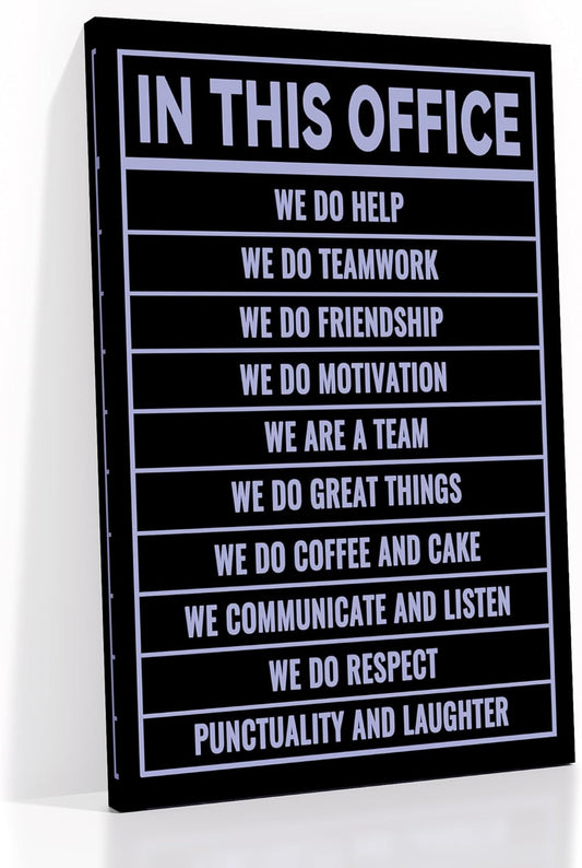 Inspirational Canvas Wall Art In This Office Motivational Entrepreneur Quotes Poster Print Wall Decor Artwork for Modern Home Bedroom Gym Office Workplace Picture Stretched and Framed [12''Wx18''H]