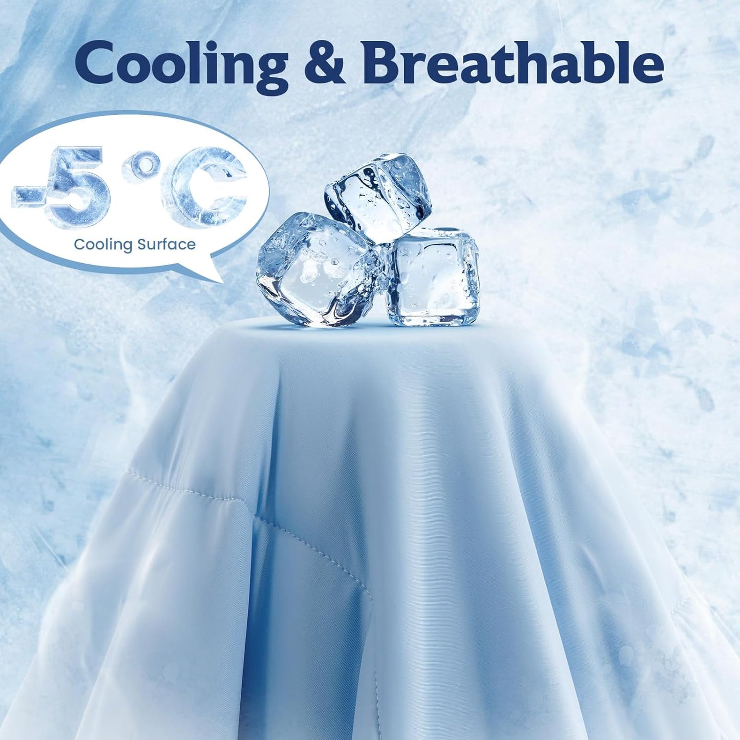COHOME Cooling Comforter King/Cali King, Cooling Blanket for Hot Sleeper and Night Sweats, Cold Touch Fabric Absorbs Body Heat, Double-Sided Cool Design Soft Fluffy (Blue, (108"x90"))