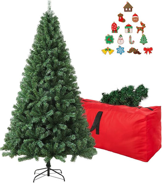 ULICO 5ft Artificial Christmas Tree,Premium Spruce Xmas Tree with 600 Branch Tips, Fake Christmas Tree with Foldable Metal Base Stand,Home, Office,Party Decoration-Green