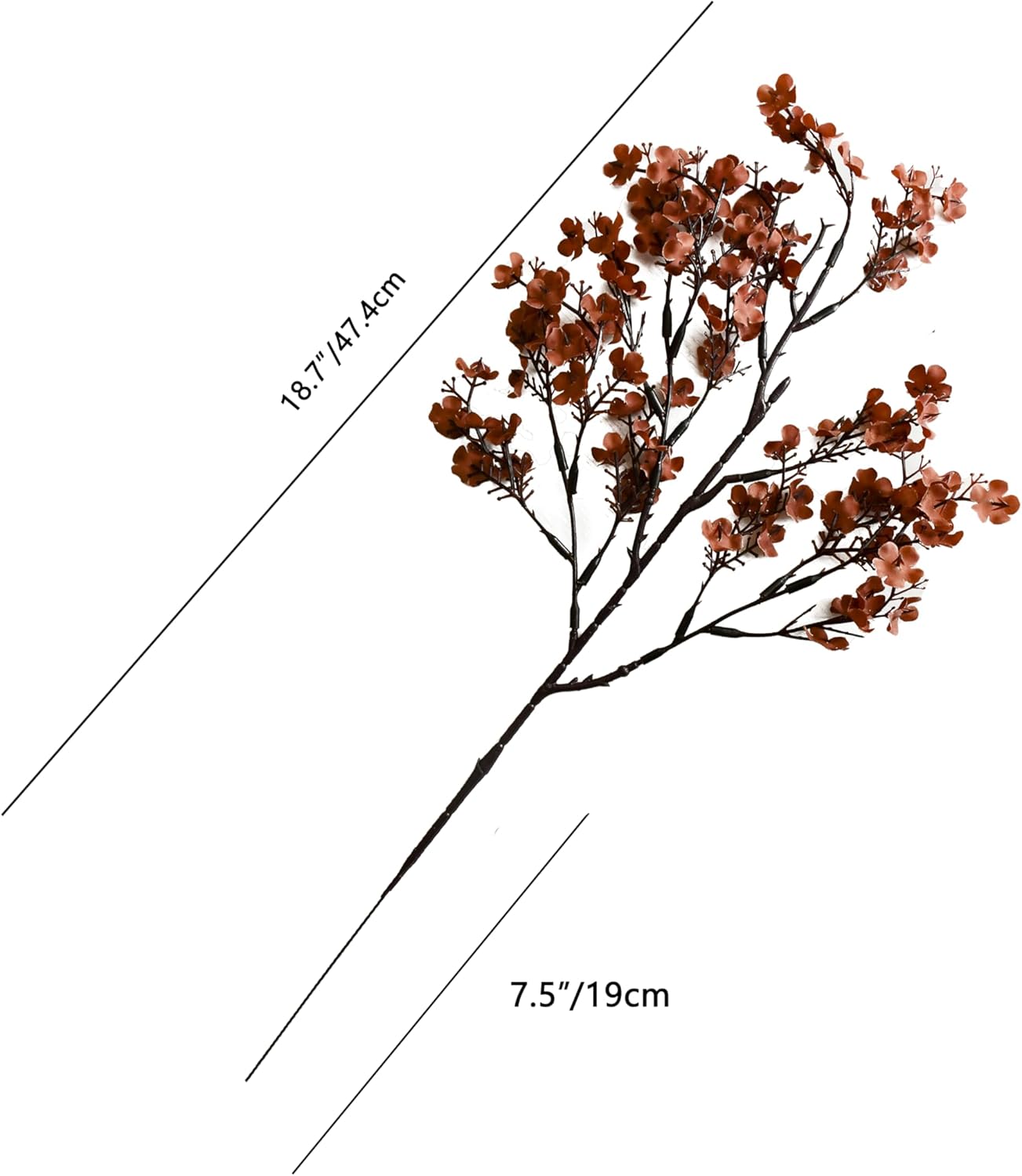 Mandy's Brown Artificial Baby’s Breath Flowers 6 Bundles Silk Gypsophila with Bendable Stems for Fall Centerpiece Wedding Decor and Table Arrangements