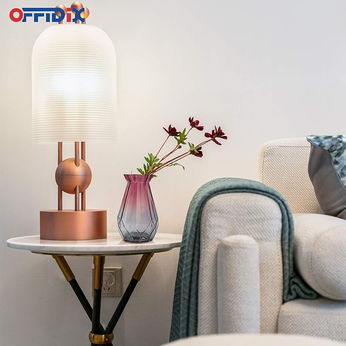 OFFIDIX Glass Vase Gradient Multicolor with Geometric Faceted Design Floral Vase for Weddings, Events, Decorating, Arrangements, Flowers, Office, or Home Decor