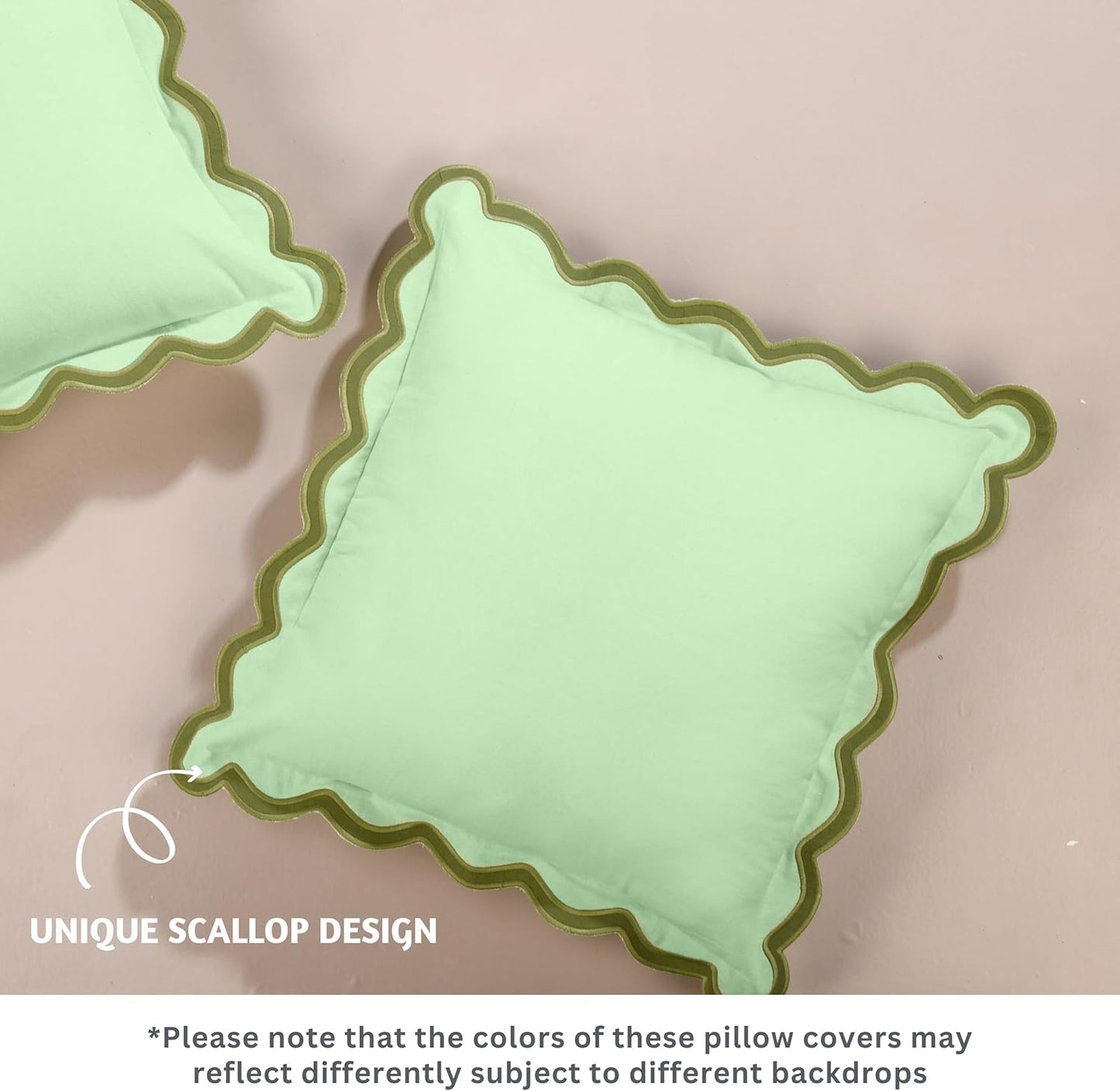 Folkulture Throw Pillow Cover | Set of 2 (20 x 20) | Decorative or Cute Outdoor Pillow, Sage Green Throw Pillows | Green Decor for Couch Pillows for Living Room