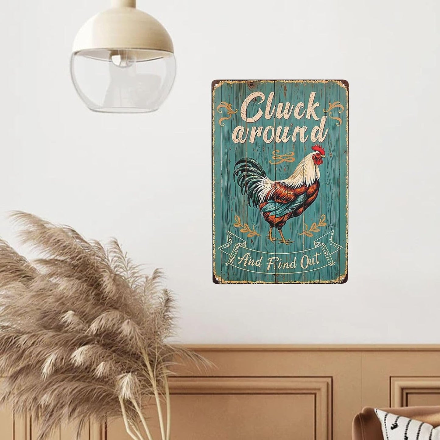 Funny Chicken Cluck Around And Find Out Funny Chicken Sign Farm Chicken Coop For Kicthen Garden Decor Vintage Metal Tin Sign Wall Plaque For Yard Outdoor Decor 12x8 Inch