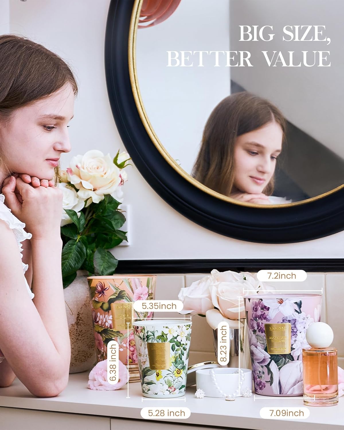 M&SENSE Eucalyptus Sage Scented Candle, 35oz 150H Long Lasting, 3-Wick Natural Soy Candles Aromatherapy Relaxing Sleep, Fall Winter Christmas Thanksgiving Home Fragrance Housewarming Gifts