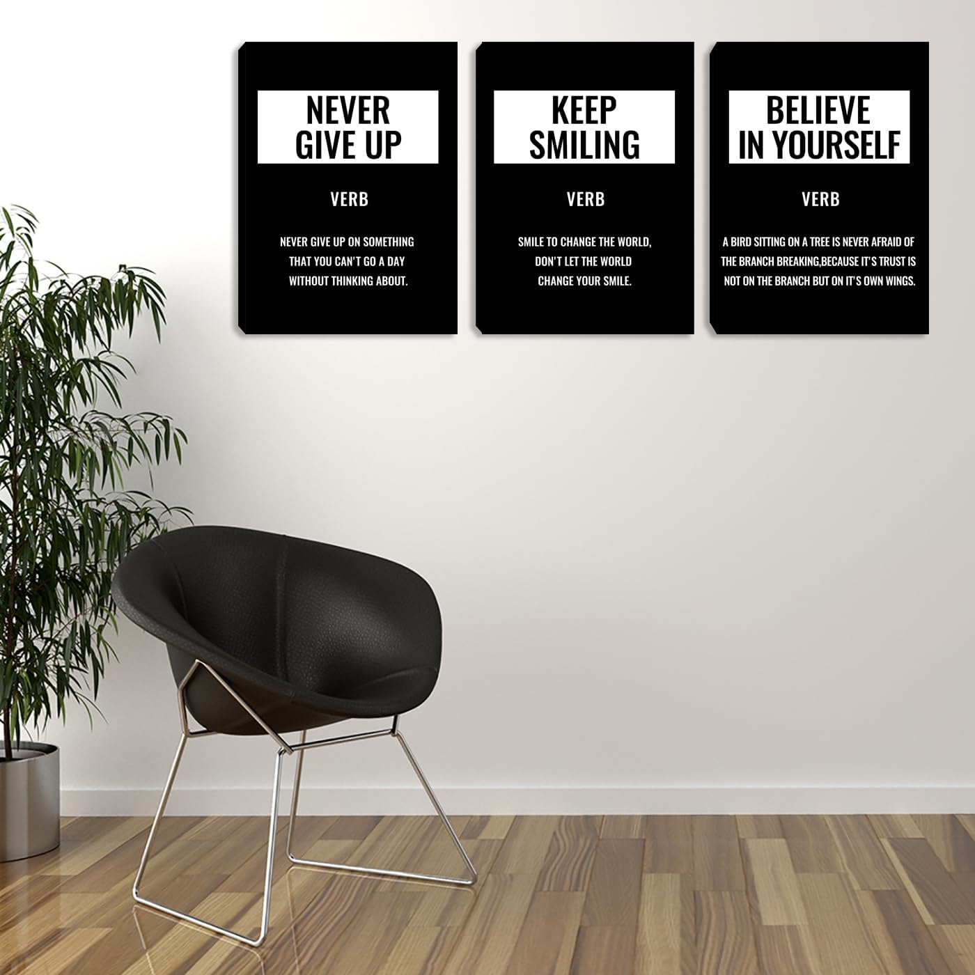 Black Motivational Canvas Wall Art Posters Inspirational Pictures Painting Prints Inspiring Quotes Wall Decor for Home Office Living Room Bedroom Classroom Framed Artwork Ready to Hang (48"Wx24"H)