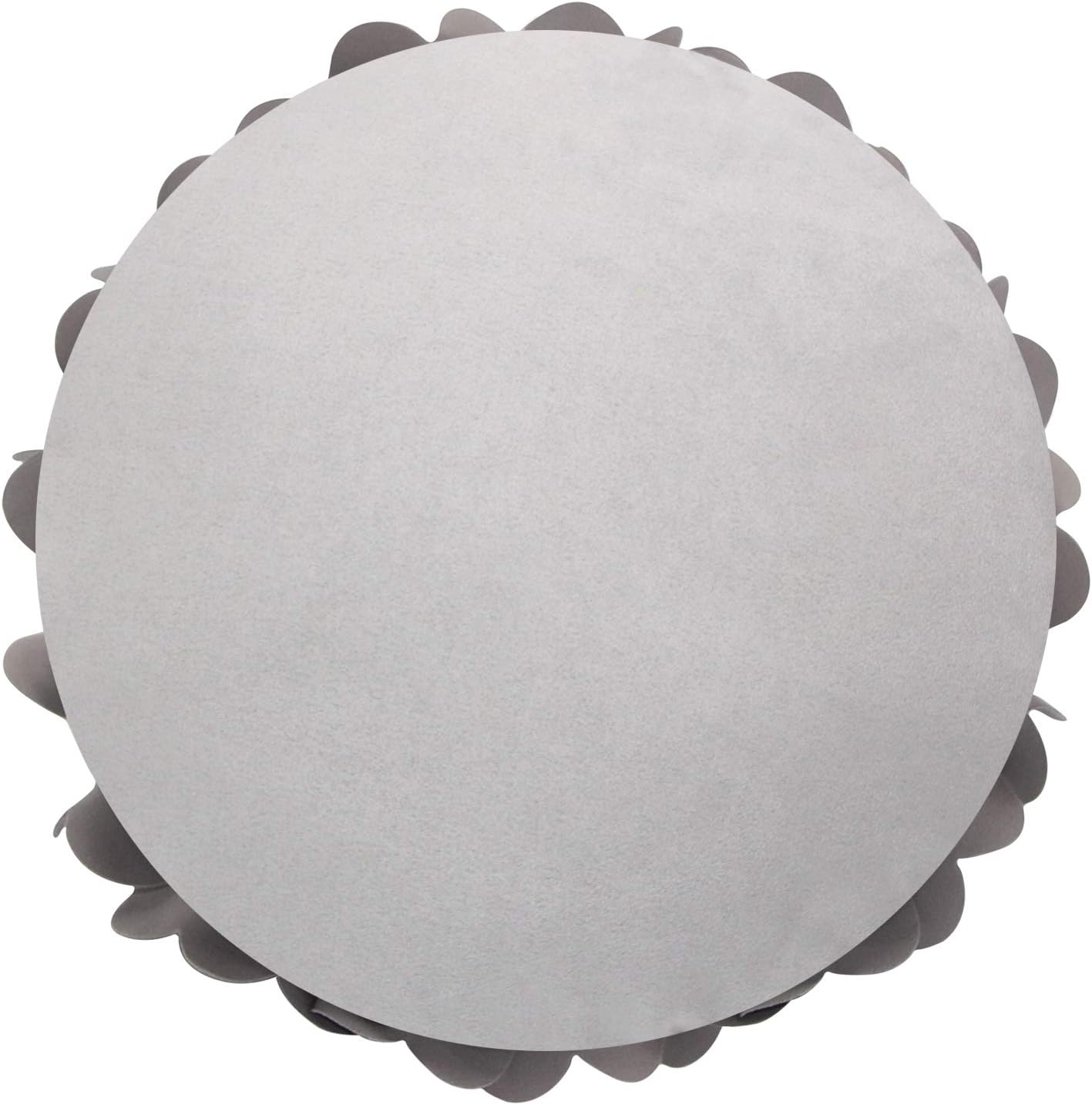 Contempo Lifestyles 3D Round Throw Pillow - Sweetheart Flower Pillow, Grey, 13 Inch