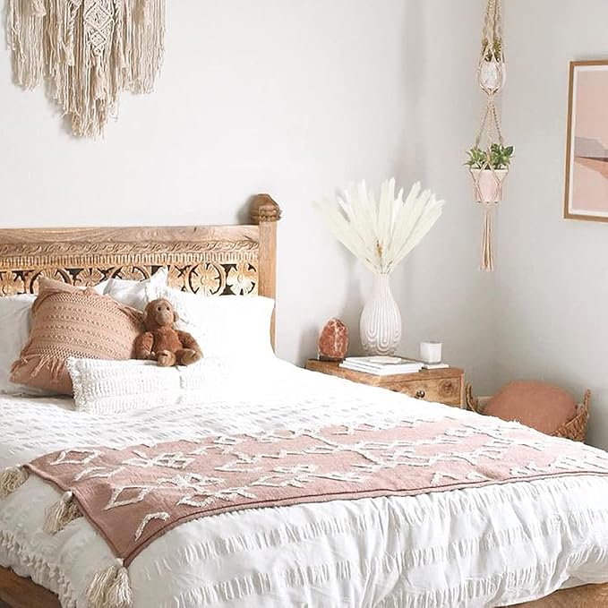 Uieke 50 100Pcs Natural Dried Pampas Grass Plume 17inch Tall Dried Flowers Large Faux Reed Artificial Plants for Wedding Flower Arrangements Farmhouse Wreath Door (120pcs-white)