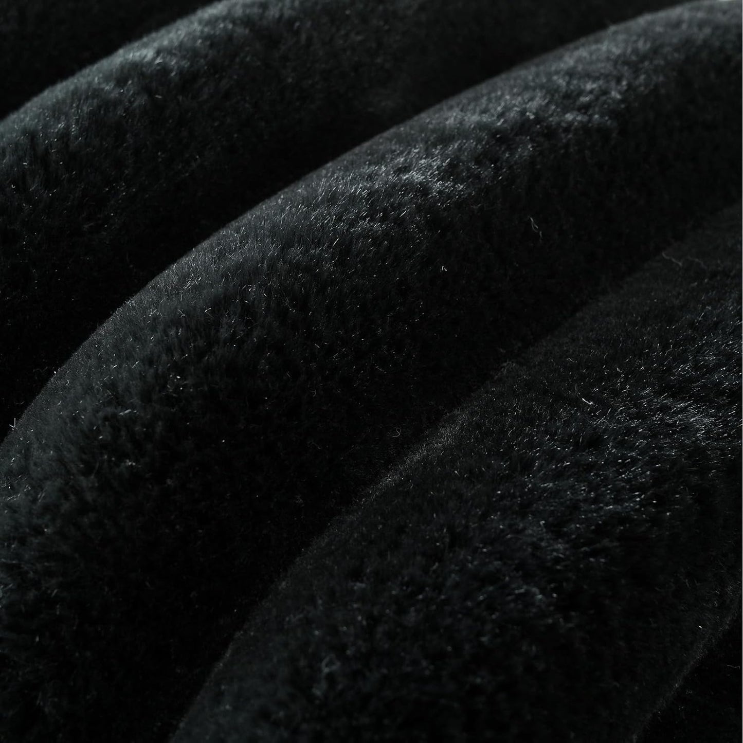 HAUSSY Faux Fur Throw Pillow Covers 24x24 Inch Set of 2,Decorative Striped Neutral Pillow Cases Soft Plush Couch Pillow Covers,Home Decor for Sofa,Bed, Living Room,Black