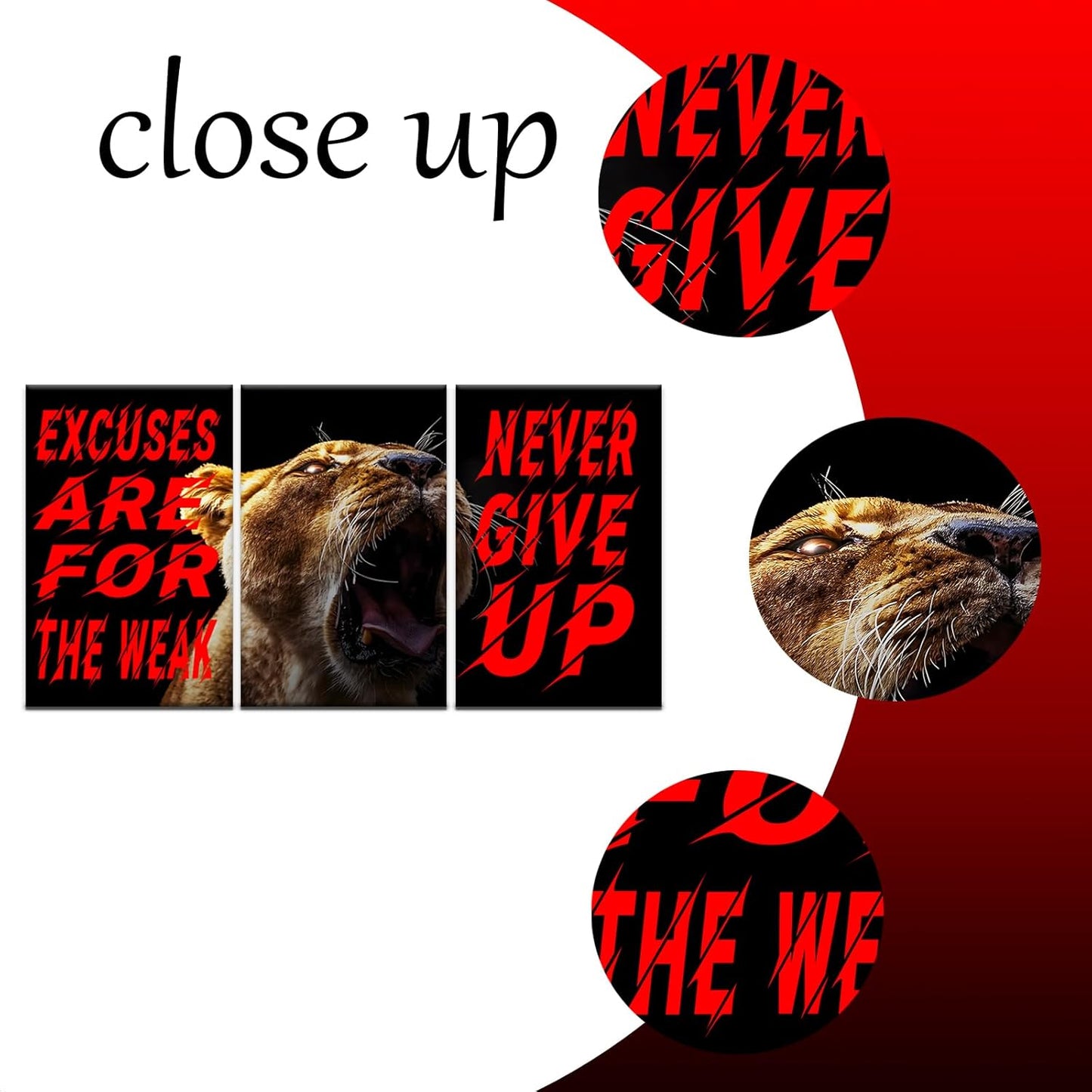 Inspirational Canvas Wall Art Excuses Are For The Weak Poster Print Entrepreneurs Quotes Picture Painting Talent Phrase Wall Decor for Office School Wall Decoration Stretched and Framed [48''Wx24''H]