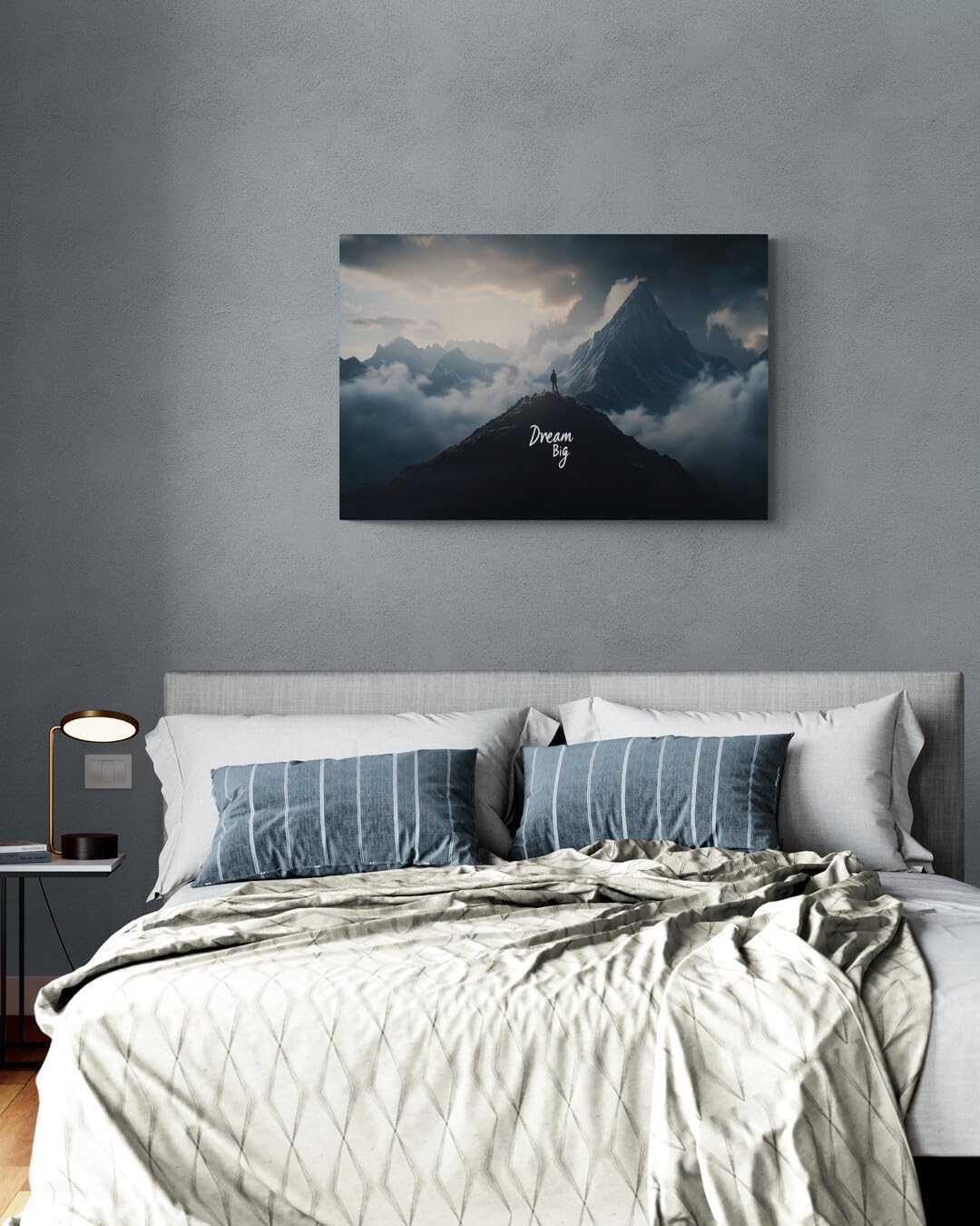 GoForArt Dream Big Motivational Canvas Wall Art, Inspirational Famous Quote Bedroom Living Room Decor, Positive Modern Landscape Mountain Office Dorm Room Poster Print (Dream Big04, 24''x36'')