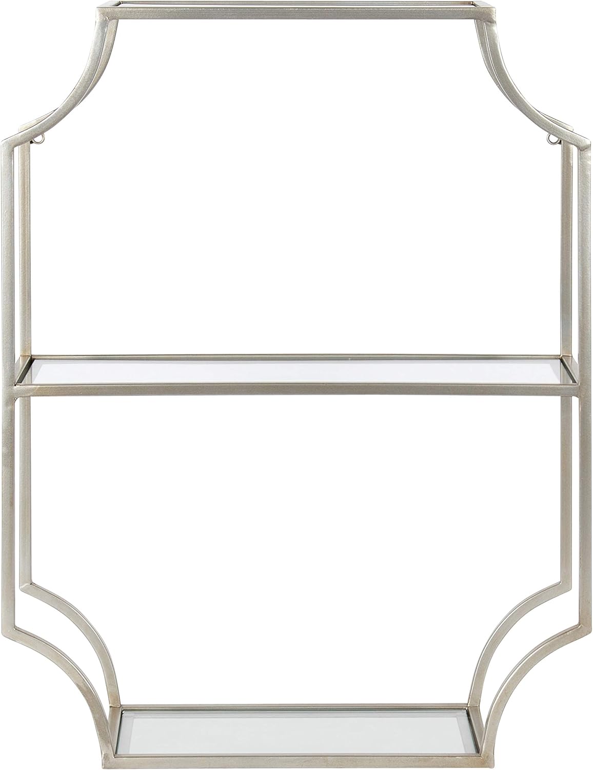Kate and Laurel Ciel Glam Geometric Wall Shelf, 18 x 24, Silver, Decorative Shelves for Storage and Display