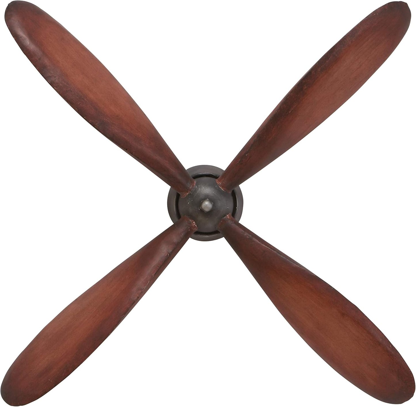 Deco 79 Metal Airplane Propeller Home Wall Decor 4 Blade Wall Sculpture with Aviation Detailing, Wall Art 32" x 5" x 32", Dark Brown